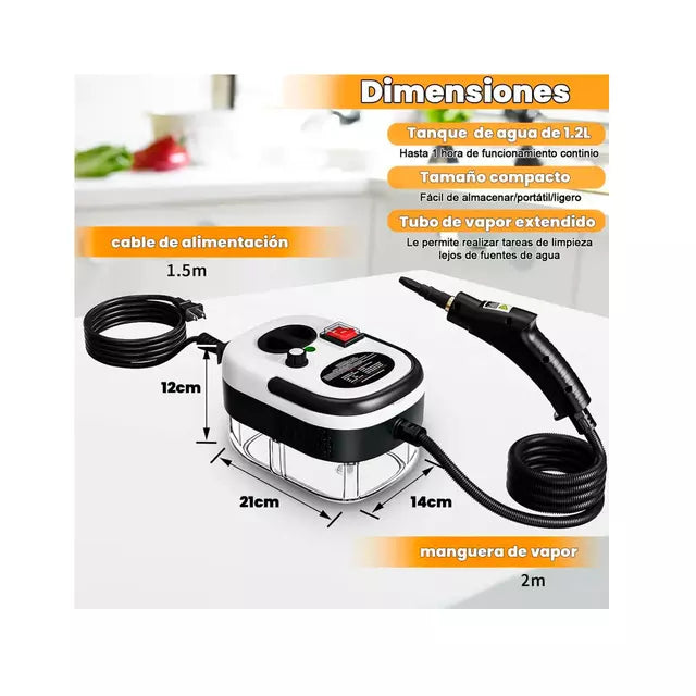 Limpiador A Vapor Presion 2500w Portatil