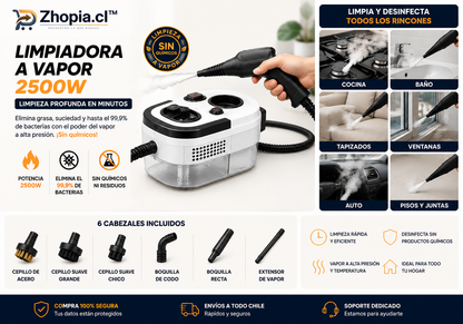 Limpiador A Vapor Presion 2500w Portatil